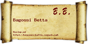 Bagossi Betta névjegykártya